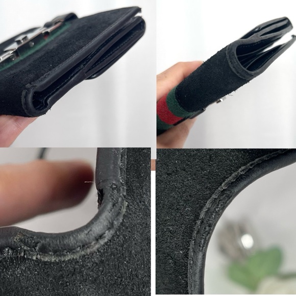 Vintage Gucci Jackie Suede Leather Sherry striped double sided compact wallet - Picture 14 of 15